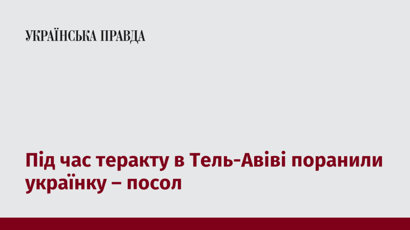 В результаті теракту в Тель-Авіві була поранена громадянка України, повідомив посол.