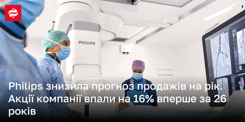 Philips зменшила свої очікування щодо обсягу продажів на поточний рік. Внаслідок цього, акції компанії зазнали падіння на 16%, що стало першим таким значним зниженням за останні 26 років.